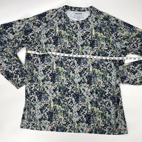 Simms Solarflex Long Sleeve Crewneck Camo Print Fishing Shirt Size XL - Picture 9 of 9